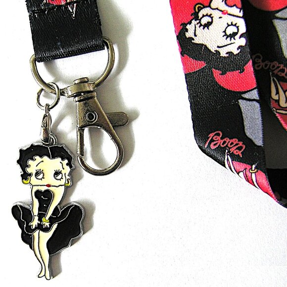 Betty Boop Lanyard, Black And Red With Classic Betty Boop Charm NEW - Picture 1 of 3